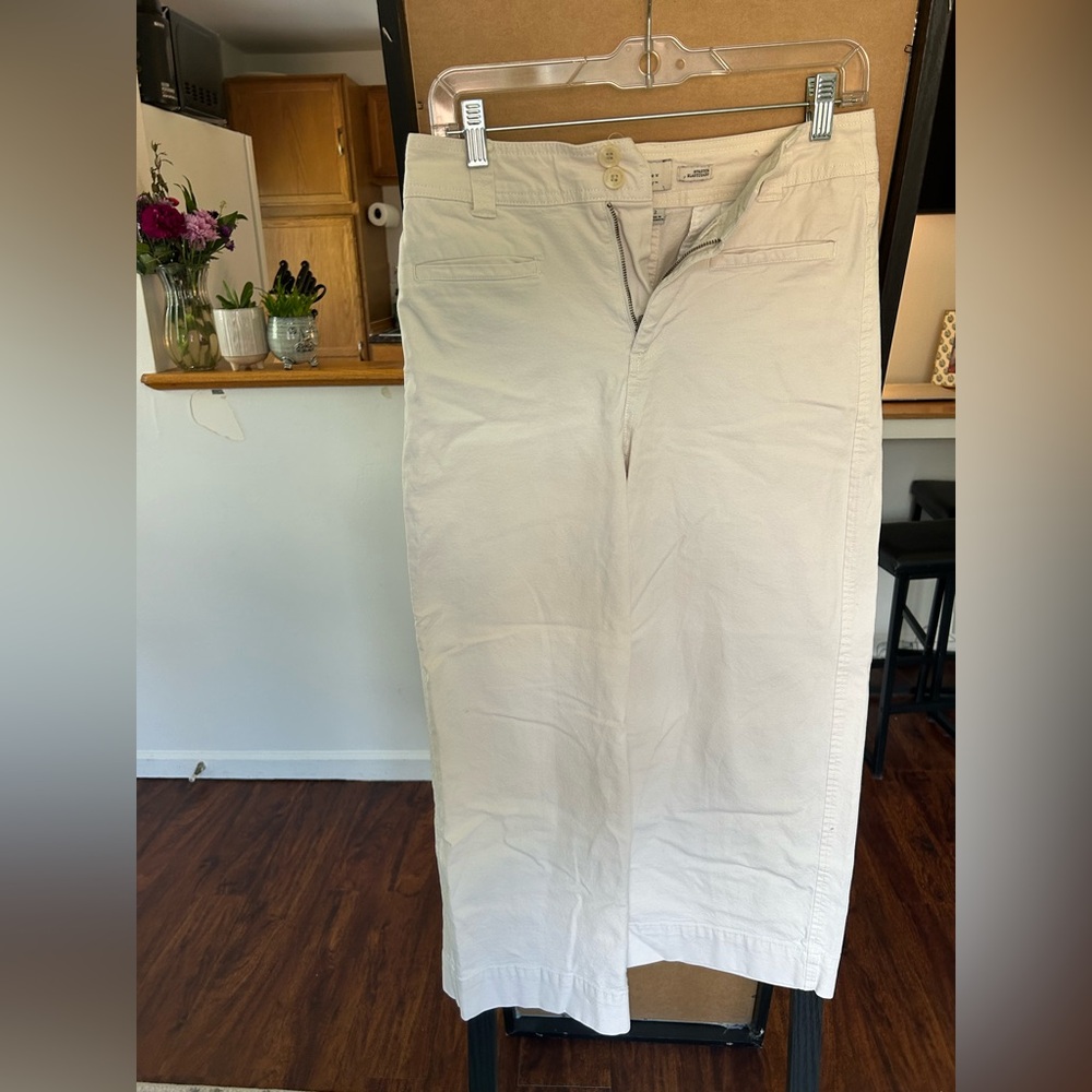 Cream Wide-Leg Pants
